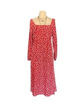 SheIn Curve Ditzy Midi Dress 0XL Unlined Daisy sprint Spring wedding Boho Slit