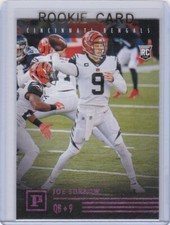 JOE BURROW ROOKIE CARD Cincinnati Bengal Football 2020 PANINI PINK VERSION $$ RC. rookie card picture