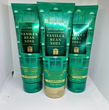 Bath and Body Works VANILLA BEAN NOEL BODY CREAM *8 OZ *SET OF 3*