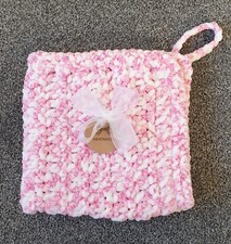 Hand Crocheted Super Soft Dummy Comforter 36 x 36 cm in Raspberry