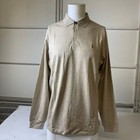 POLO RALPH LAUREN Classic Fit Mesh LS Polo Shirt Men's Size L Beige