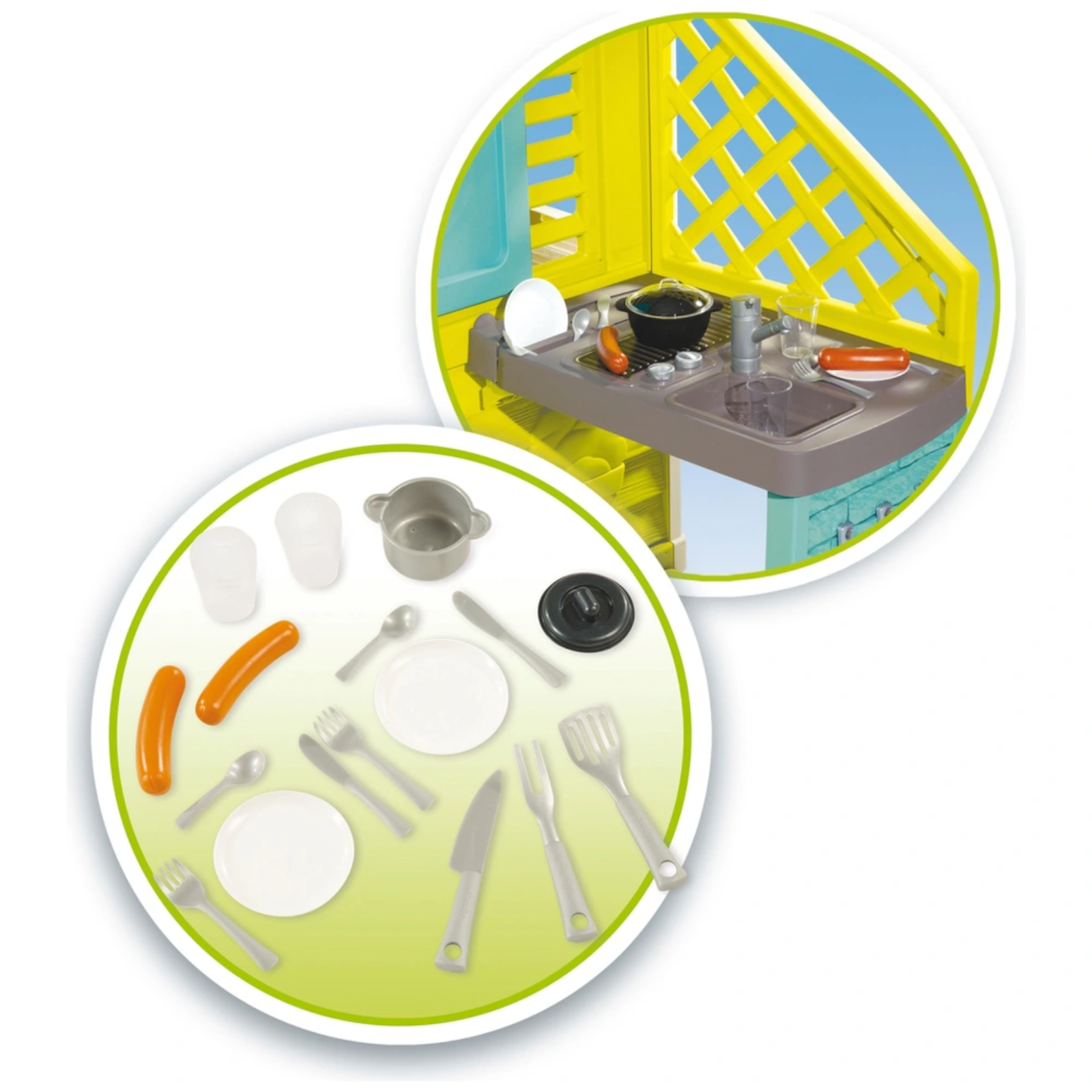 Smoby Playhouse Kitchen With Accessories Kids Children Playset Garden