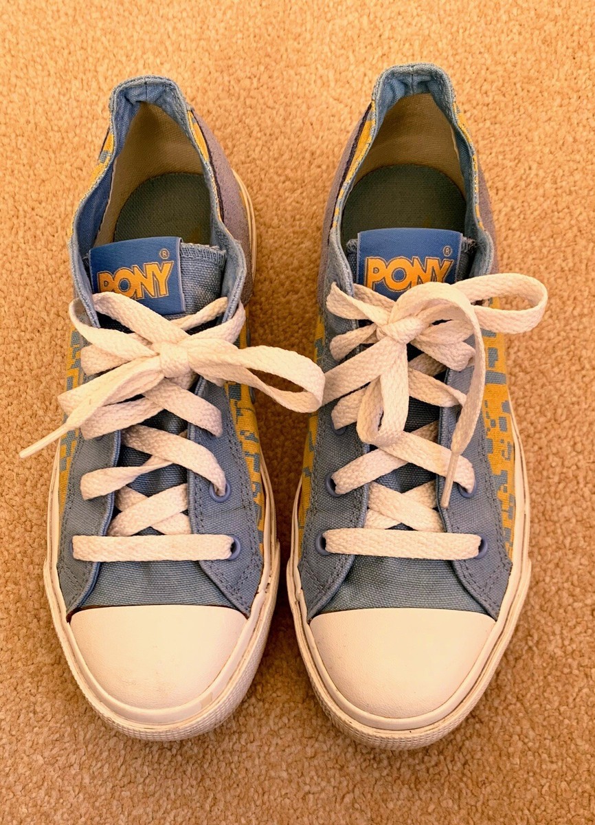 Pony Ladies Blue And Yellow Canvas Shoes W/ Rubber Outsole UK Size
