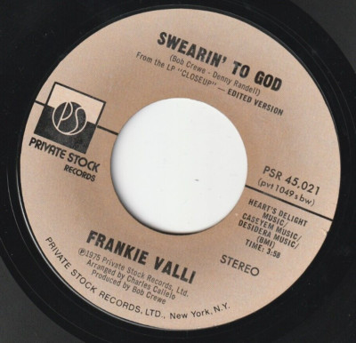 FRANKIE VALLI    SWEARIN' TO GOD     US ISSUE NICE COPY