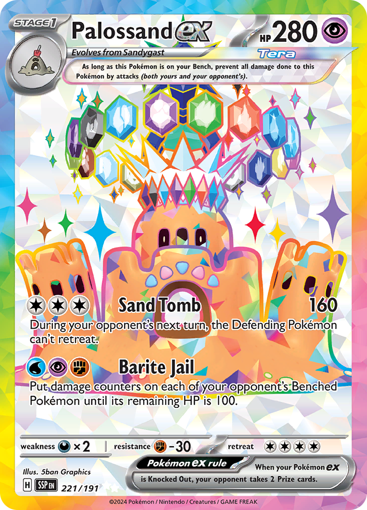 Palossand ex 221/191 Ultra Rare Full Art - Pokémon Surging Sparks