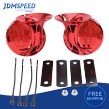 12V Car Horn Auto Horn Horn Waterproof High Low Tone 120DB Universal Fit Electri