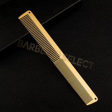 Image of Men Hairstyle Comb Titanium Steel Metal Hairdressing Cutting Comb Thin Flat Top