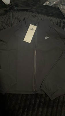NEW!! ALO Yoga Clubhouse Jacket Black Cropped Full Zip Womens