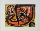 ROLPH SCARLETT VINTAGE GOUACHE ON PAPER 12x16  'ABSTRACT DESIGN' SIGNED & DATED