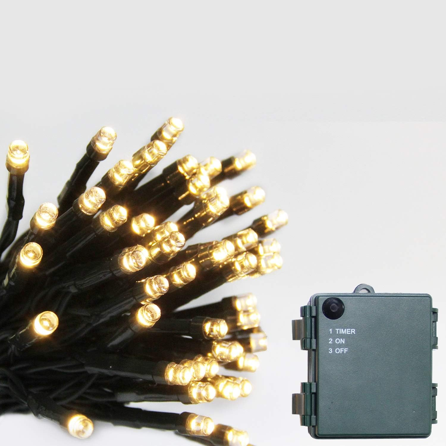Battery Operated String Lights with Timer - Christmas Outdoor String Lights - 50