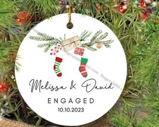 Our First Christmas Engaged Ornament, Personalized First Christmas Ornament, ...