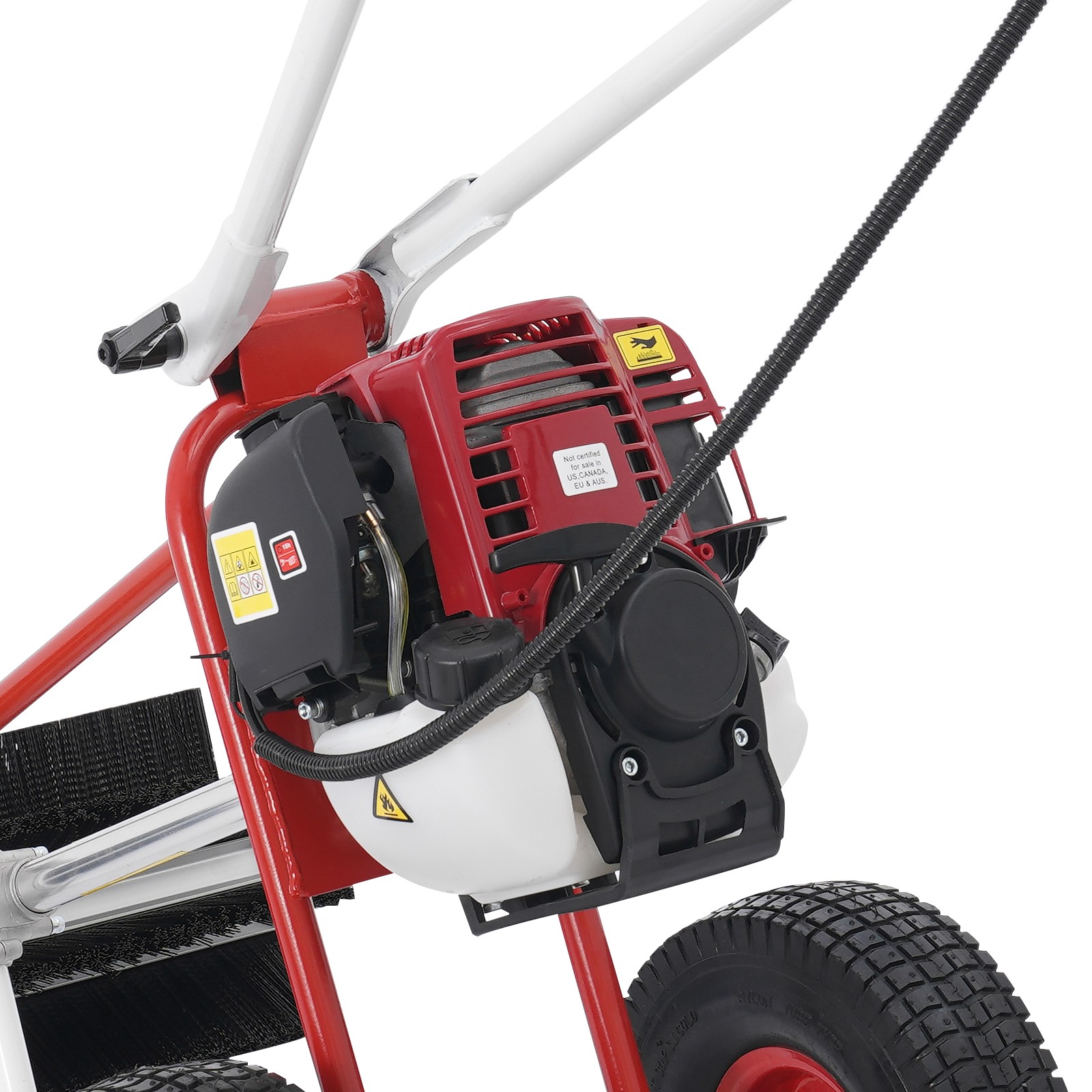 4-stroke Gasoline Walk-behind Hand Push Floor Sweeper Rolling Bar Brush