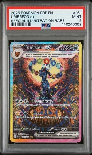 2025 POKEMON PRISMATIC EVOLUTIONS SPECIAL ILLUSTRATION RARE UMBREON EX PSA 9