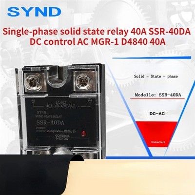 Single Phase Solid State Relay 40A SSR-40DA DC Control AC MGR-1 D4840 40A *hh