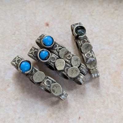 Vintage Kashmiri Tribal Jewelry Components Multi-Strand Connectors 4x (19365)