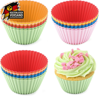 Silikon MuffinföRmchen 24 StüCk Wiederverwendbar, Antihaft, HitzebestäNdig, Bunt