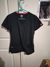 Dickies Tapered Fit V-Neck Pullover EDS Signature Scrub Set Black S