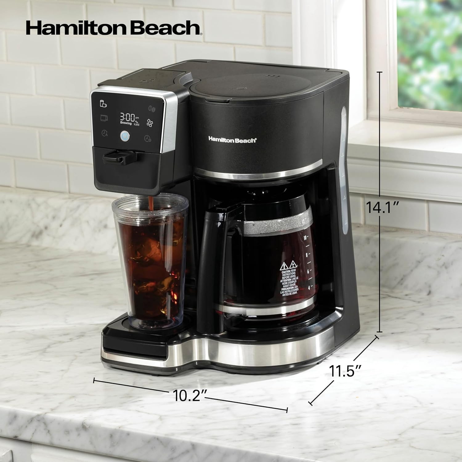Hamilton Beach 2-Way 12 Cup Programmable Drip Hot and Iced Coffee Maker & Single