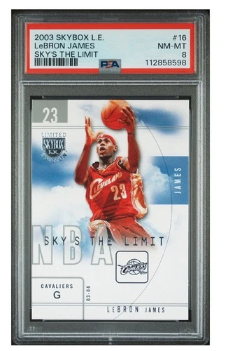 Lebron James 2003-04 Skybox Limited Edition Skys the Limit Rookie Card PSA 8