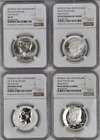 2014 D-P-S-W Kennedy 4 Coin 90% Silver Set PF69UC, SP69, SP69EF, Rev PF69 NGC
