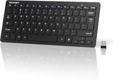 TECKNET 2.4G Wireless Keyboard Mini Compact Keyboard with Media Hotkeys, 12M...