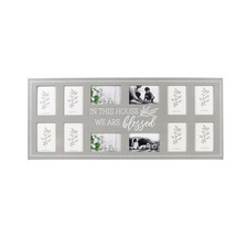 12-Opening Blessed Wall Hanging Collage Picture Frame, for 4 x 6 Photos, Natural