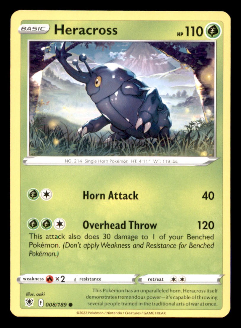 Heracross 008/189 Common Astral Radiance Pokemon Near Mint