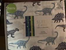 New Sleep Zone Twin Sheet Set For Boys/Teens Different Color Dinosaurs