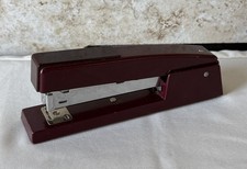 VTG Swingline Stapler 747 Burgundy Maroon Made in USA 94-02 Heavy