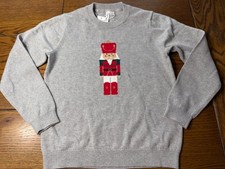 NWT Janie and Jack Merry and Bright Nutcracker Gray Sweater Boys Christmas Sz 8