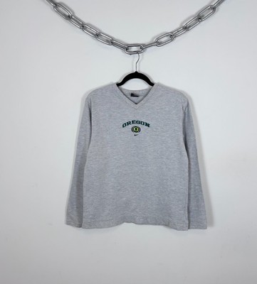 Vintage Nike Team Oregon Ducks Grau Langarm T-Shirt Sweatshirt Pullover S