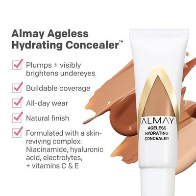 Almay Anti-Aging Concealer, Face Makeup with Hyaluronic Acid, Niacinamide,...