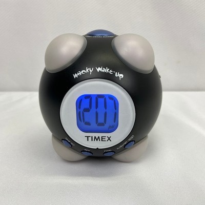 Timex T156B Wacky Wake-Up Shake N Wake Vibrating Talking Alarm WORKING