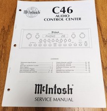 McIntosh C46 Control Center Service Manual - Original