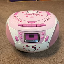 Vintage Hello Kitty CD Boombox Cassette Player AM/FM Radio KT2028A READ  