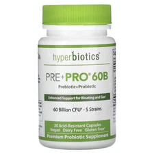 2 X Hyperbiotics, Pre + Pro 60B, 60 Billion CFU, 30 Acid-Resistant Capsules
