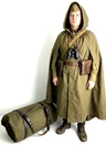 Soviet Officer Raincoat Cloak Tent Leather Straps USSR Military Cold War Vintage