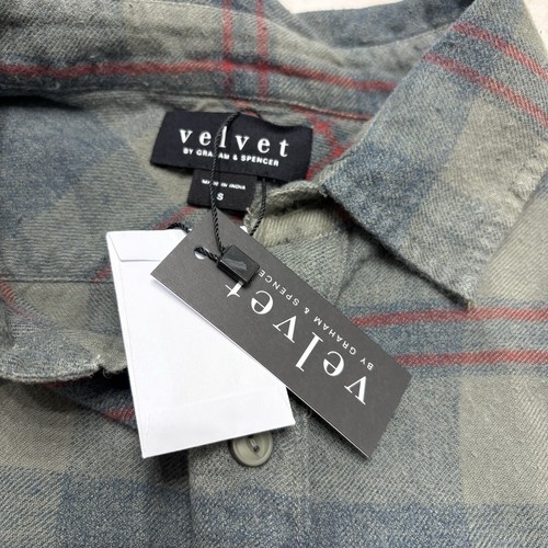 NWT Velvet by Graham and Spencer Plaid Long Sleeve Button Down Shirt Sz S - Picture 3 of 6
