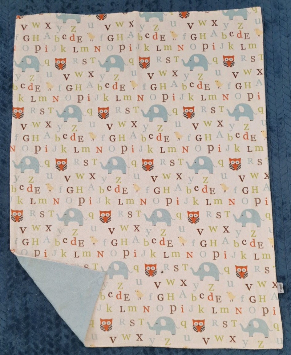 Coperta in pile bambino THRO carrozzina culla alfabeto gufo elefante pulcino Lovey Marlo Lorenz