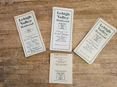 Lehigh Valley FOUR Schedules  Oct 28 1956, Oct 26 1958, Oct 25 1959, Oct 30 1960