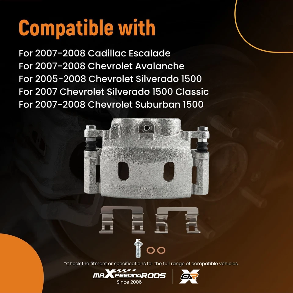 Pinza de freno delantera izquierda 1 pieza con soporte para Cadillac Escalade 2007 Escalade ESV Foto 3 de 4