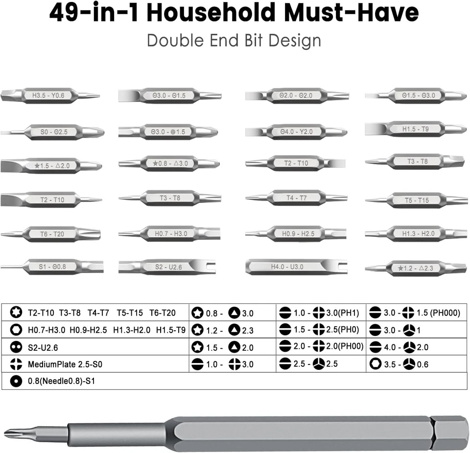 49-in-1 Precision Screwdriver Set Magnetic Electronics Repair Kit for iPhone /PC - Image 3 of 4