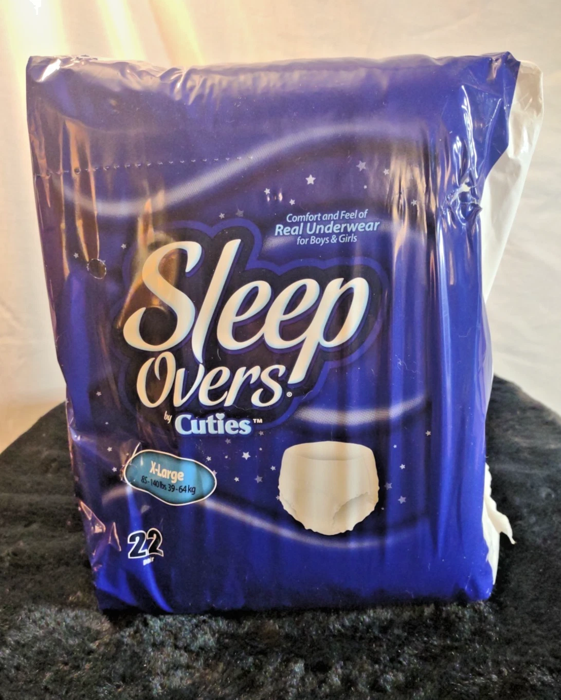 Cuties Sleep Overs Youth Underwear X-Large 85 to 140 lb Incontinenc - 22 Pairs