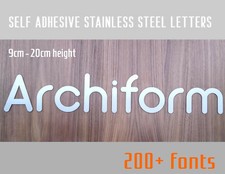 SELF-ADHESIVE Brushed Stainless Steel Letters / Numbers - any font