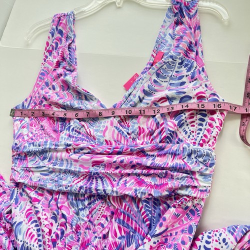 Lilly Pulitzer Sloane Maxikleid V-Ausschnitt Rasberry Sea You Soon Large Neu mit Etikett 198 $ - Bild 8 von 12