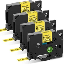 Compatible with Yellow Tape TZe-631 Tape 12mm 0.47'' Replace for Brother p Touch