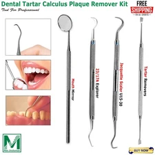 German Steel Dental Scaler Tartar Calculus Plaque Remover Tooth Stains Tool US