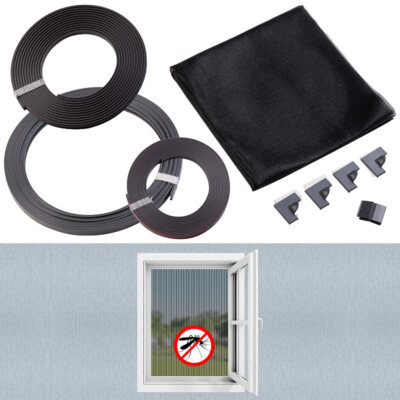 infactory Universal-Fenster-Fliegengitter, Magnetleisten, 130x150 cm, anthrazit