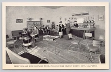 Reception and Wine Sampling Room Italian Swiss Colony Winery Asti CA Postcard