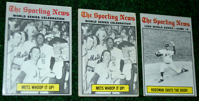 World Series Mets 1970 Topps 1969 Whoop It Up Koosman Shuts Door Baseball Cards